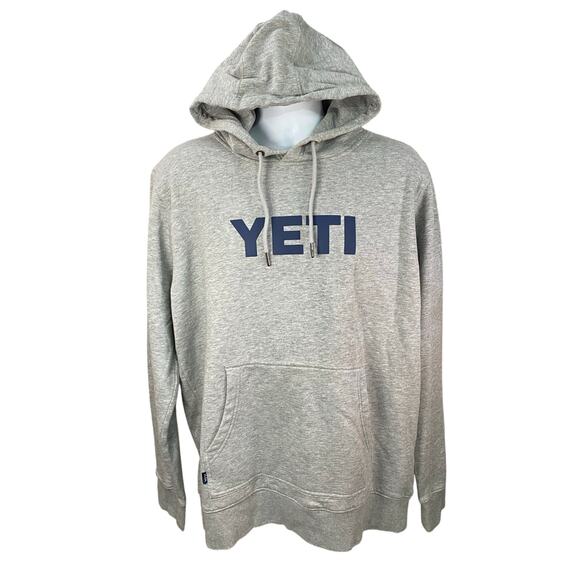 YETI Hoodie Men’s Large Gray Pullover Sweatshirt Logo Outdoor Casual Wear - Picture 1 of 9